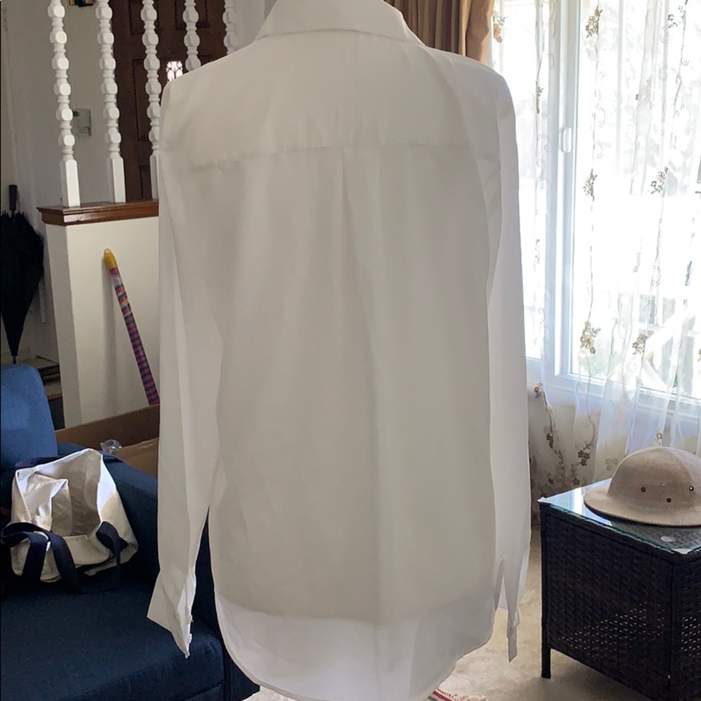 White polyester button up - Picture 4 of 4